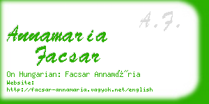 annamaria facsar business card